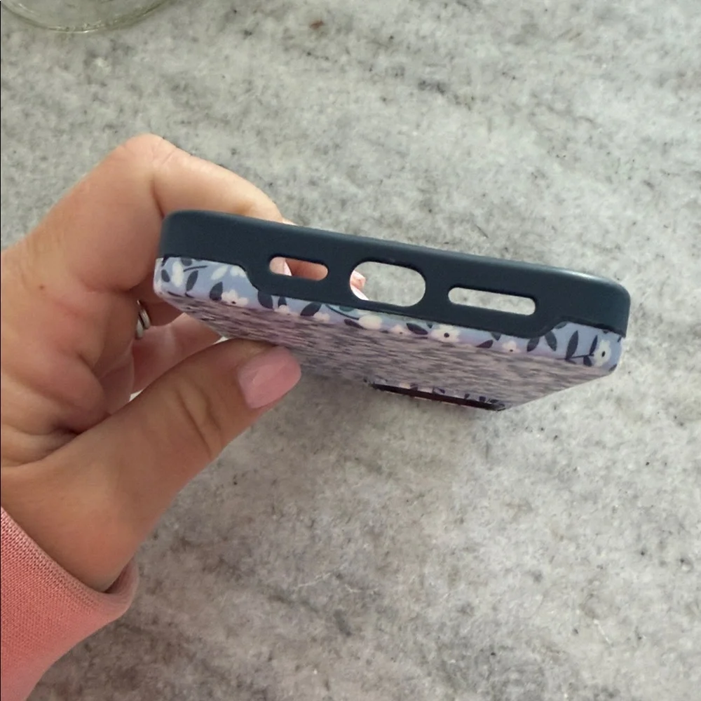 Floral Blue Protective Phone Case - Unbranded